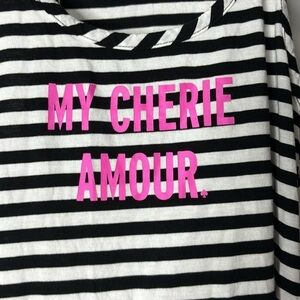 Kate Spade black and white striped racer back My Cherie Amour tank size M
